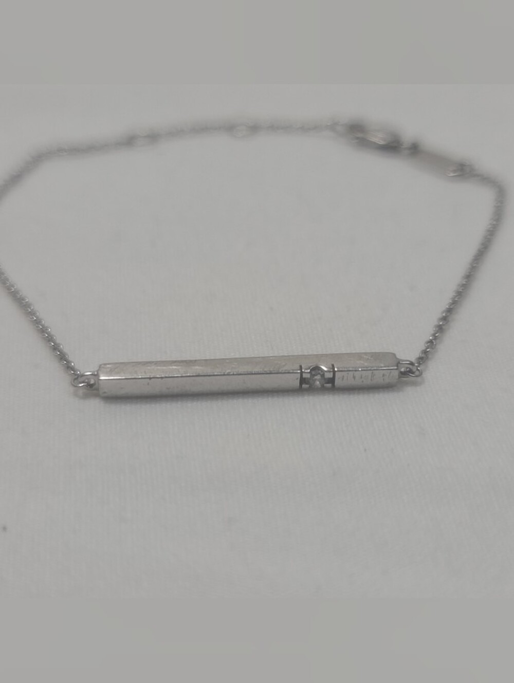 Brilliant Earth Sterling Silver Diamond Bar Pendant Bracelet